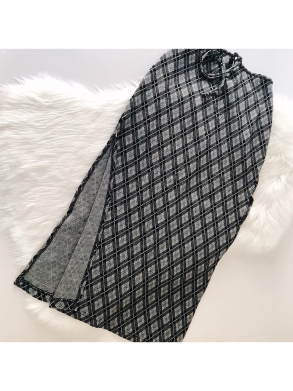VTG JAZZ SPORT 90s Y2K Plaid Skirt MEDIUM Gray
